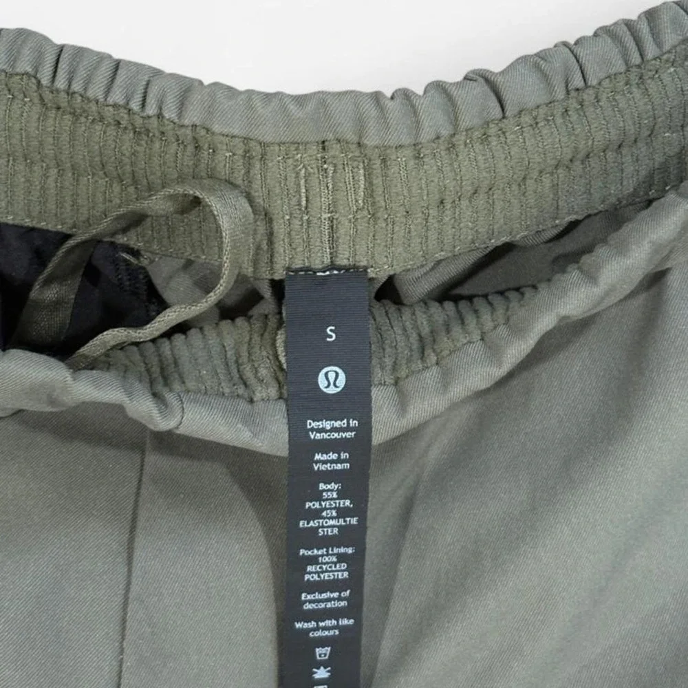 Lululemon Jogger Pants Mens Small Olive Green Stretch Drawstring Athletic